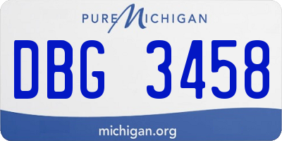 MI license plate DBG3458