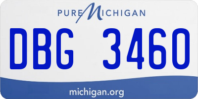 MI license plate DBG3460
