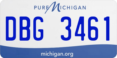MI license plate DBG3461