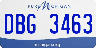 MI license plate DBG3463