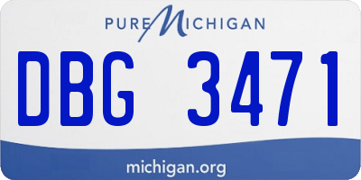 MI license plate DBG3471