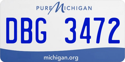 MI license plate DBG3472