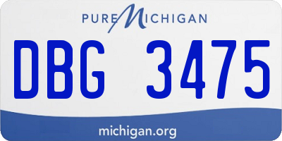 MI license plate DBG3475