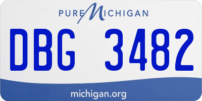 MI license plate DBG3482