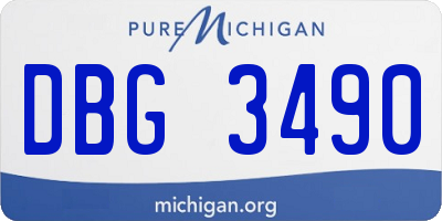 MI license plate DBG3490
