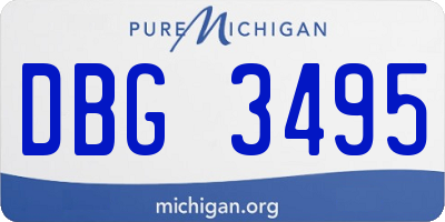 MI license plate DBG3495