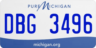 MI license plate DBG3496