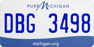 MI license plate DBG3498