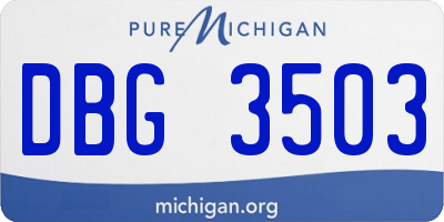 MI license plate DBG3503