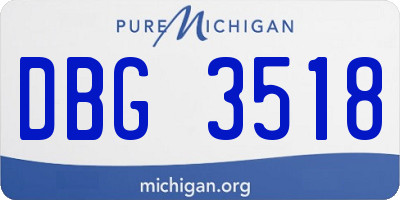 MI license plate DBG3518