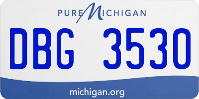 MI license plate DBG3530