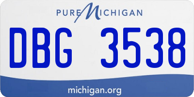 MI license plate DBG3538