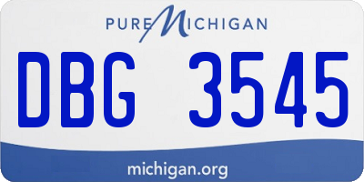 MI license plate DBG3545