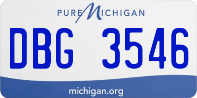 MI license plate DBG3546