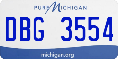 MI license plate DBG3554