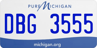 MI license plate DBG3555
