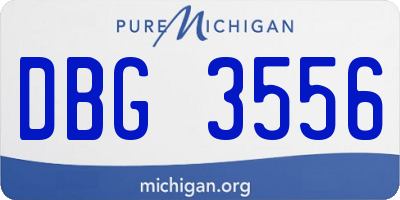 MI license plate DBG3556