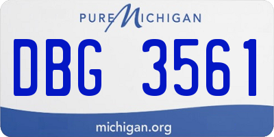 MI license plate DBG3561