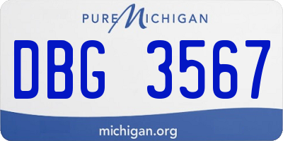MI license plate DBG3567