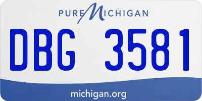 MI license plate DBG3581