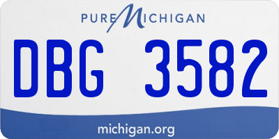 MI license plate DBG3582