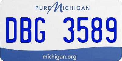 MI license plate DBG3589