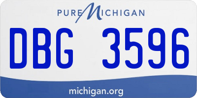 MI license plate DBG3596