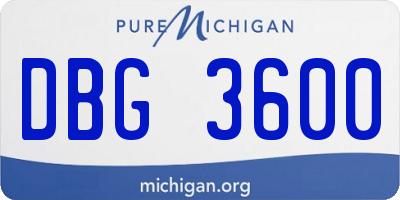 MI license plate DBG3600
