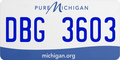 MI license plate DBG3603