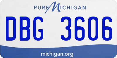 MI license plate DBG3606