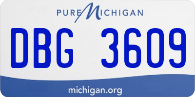 MI license plate DBG3609