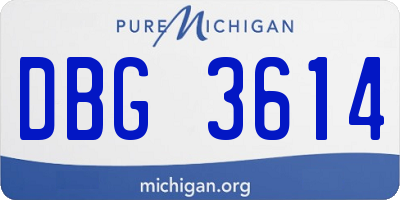 MI license plate DBG3614