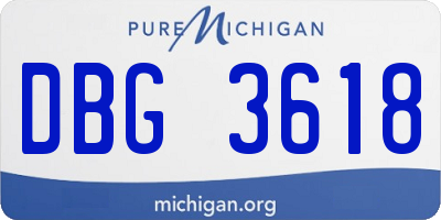 MI license plate DBG3618