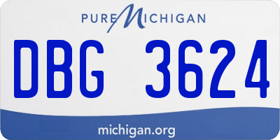 MI license plate DBG3624