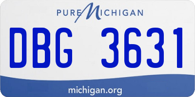 MI license plate DBG3631