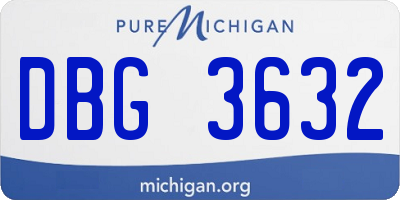 MI license plate DBG3632