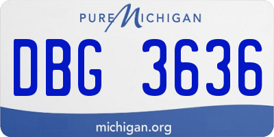 MI license plate DBG3636