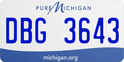 MI license plate DBG3643