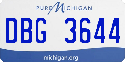 MI license plate DBG3644