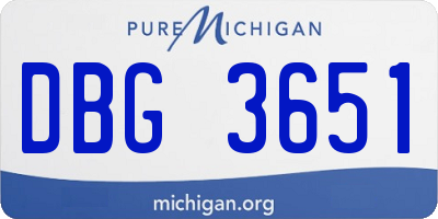 MI license plate DBG3651