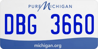 MI license plate DBG3660