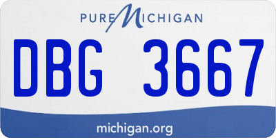 MI license plate DBG3667