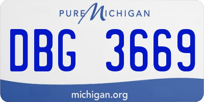 MI license plate DBG3669