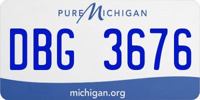 MI license plate DBG3676