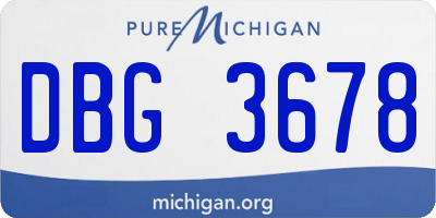 MI license plate DBG3678