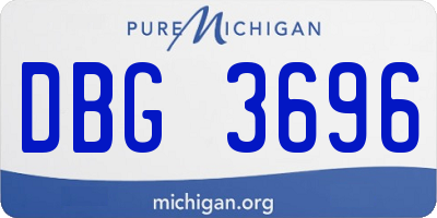 MI license plate DBG3696