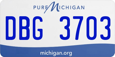 MI license plate DBG3703