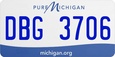MI license plate DBG3706