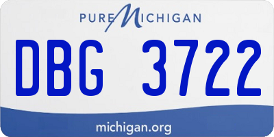 MI license plate DBG3722