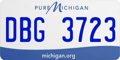 MI license plate DBG3723